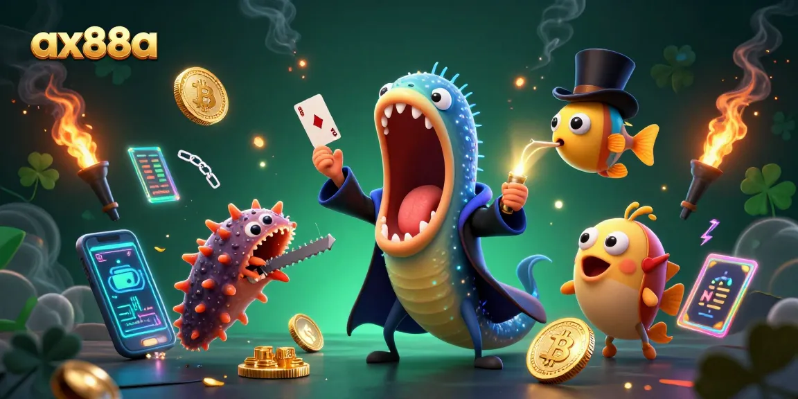 Experience the thrill of ax88a's online gaming with vibrant 3D characters performing magic tricks amidst a dynamic casino environment.