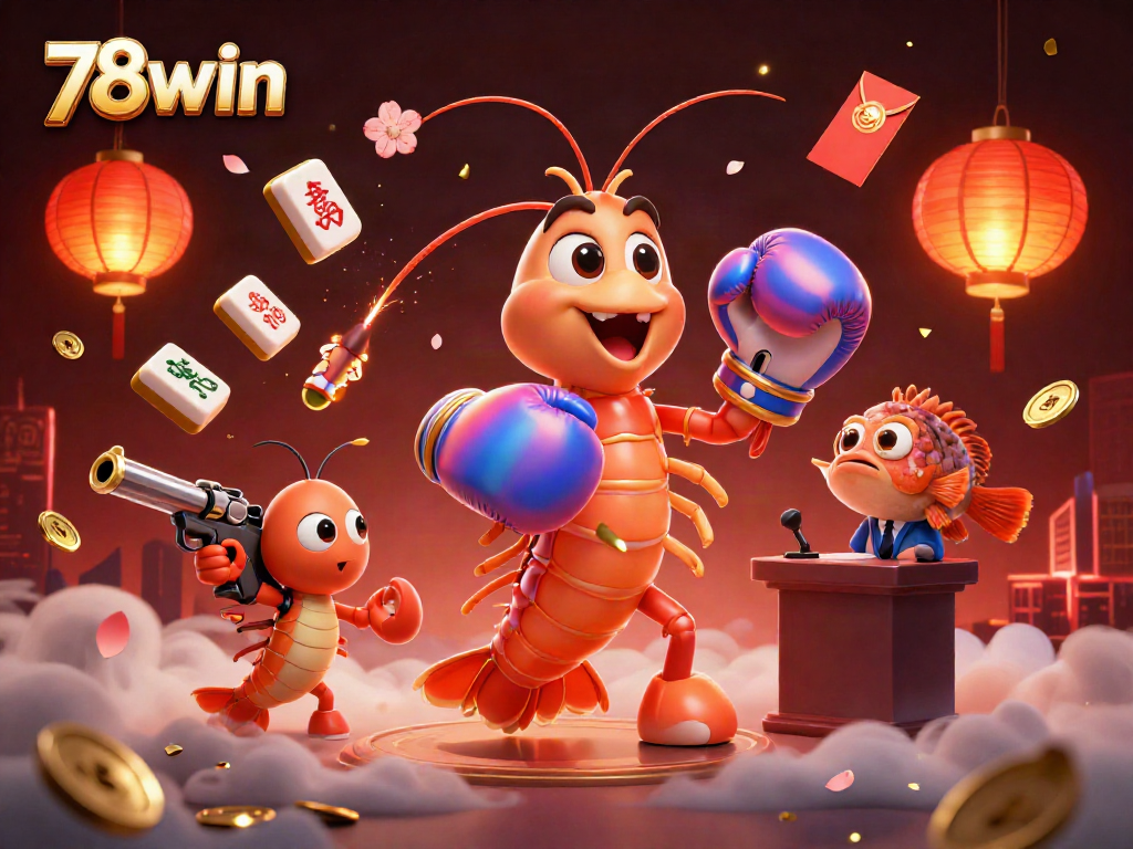 Engage with 78win's dynamic casino scene featuring vibrant characters and rich gaming elements.