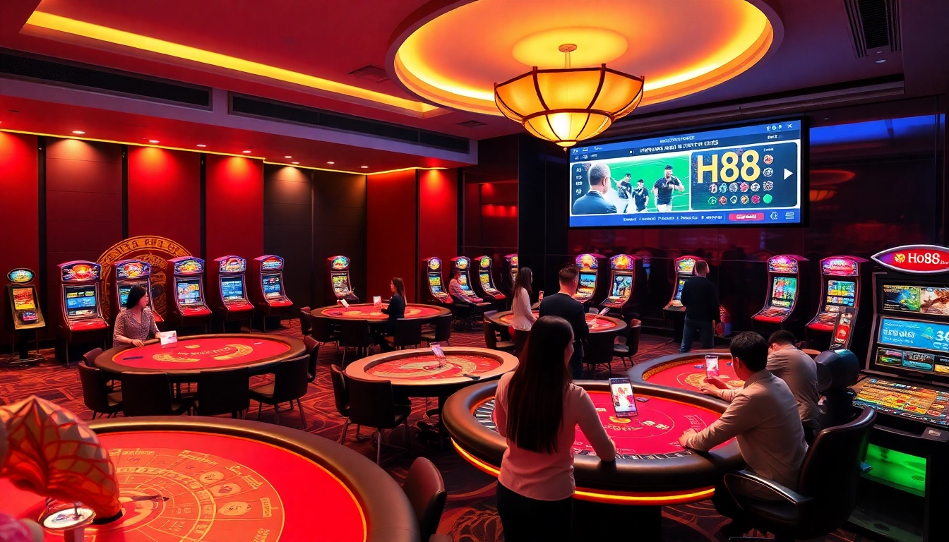 Ho88 online casino scene showcasing Vietnamese players enjoying live games with friendly dealers, emphasizing trust and excitement.
