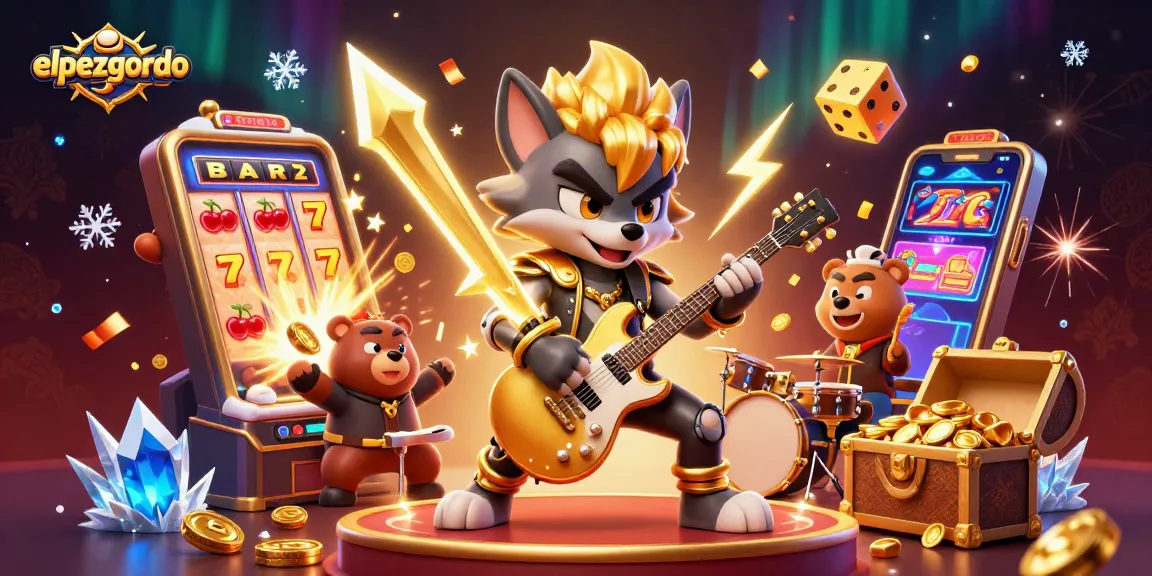 Experience thrilling gambling with elpezgordo's exciting casino scene featuring animated characters and vibrant game elements.