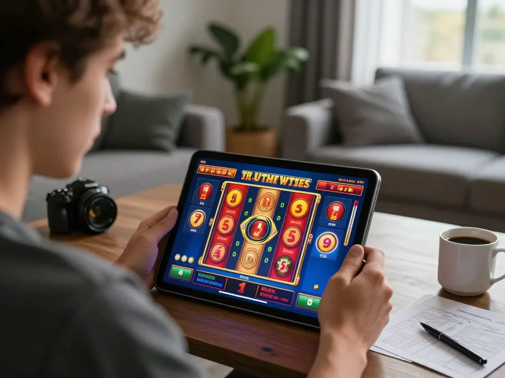 Experience Slot Malaysia gaming action as players engage with vibrant online slots on tablet devices.