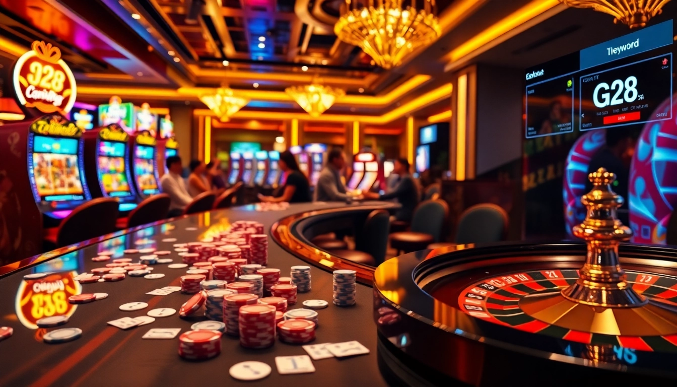 Experience thrilling gambling action at G28 with vibrant casino tables and engaging games.