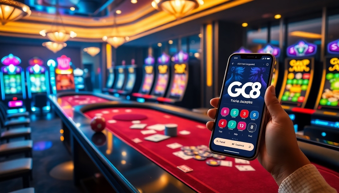 Experience high-stakes excitement at GO 8 with vibrant casino tables and engaging gaming interfaces.
