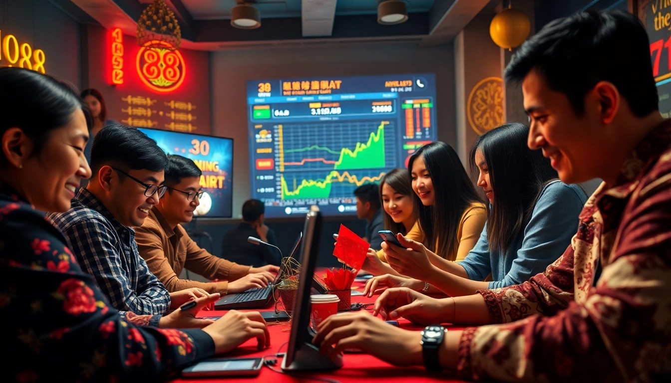 Players enjoying the exciting online gambling experience at Ho88, showcasing a vibrant gaming atmosphere.
