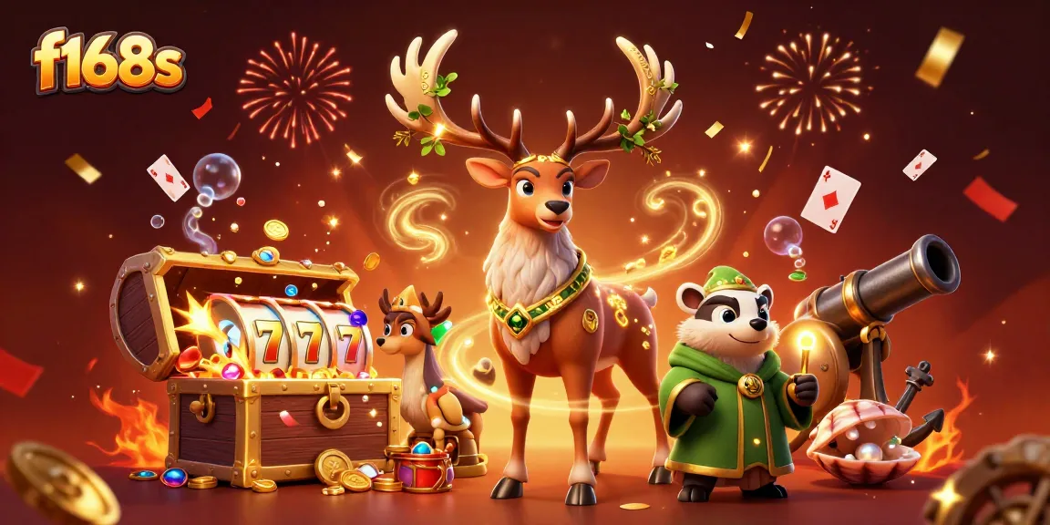 Spin big wins with f168s in this vibrant 3D casino adventure illustration.