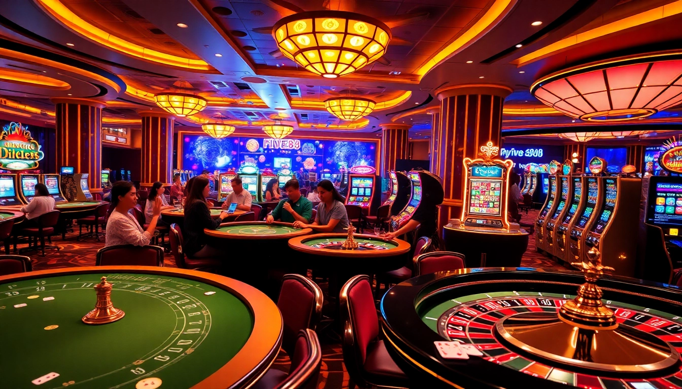Experience thrilling gameplay at FIVE88 casino with high-stakes tables and luxury gaming atmosphere.