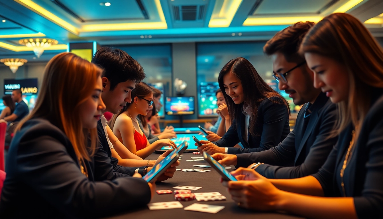 Interactive online gaming scene showcasing players on vvvwin88.live engaging in thrilling casino games.