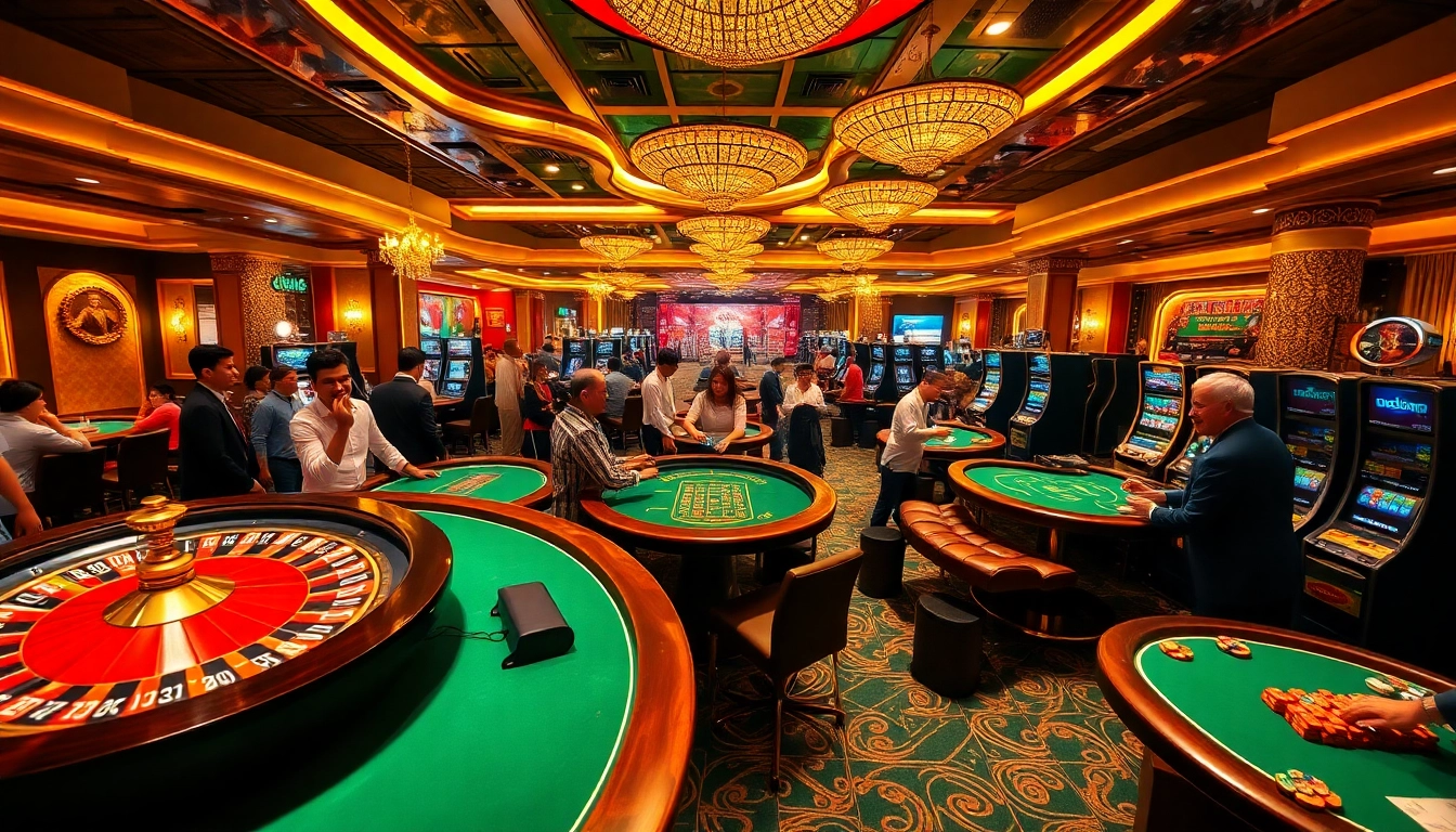 Experience the thrill of gaming at https://au88.mex.com/ with players engaging at casino tables.