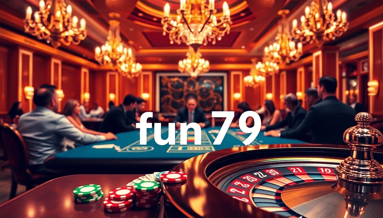 Exciting poker game at a casino showcasing fun 79 experience with vibrant chips and cards.