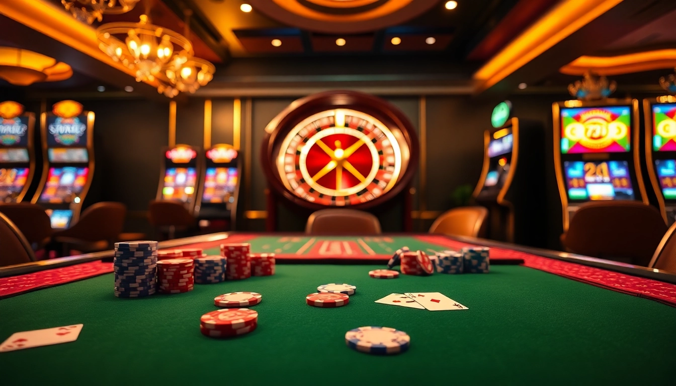 Engaging scene at the 789 club casino with vibrant lights and exciting gaming action.