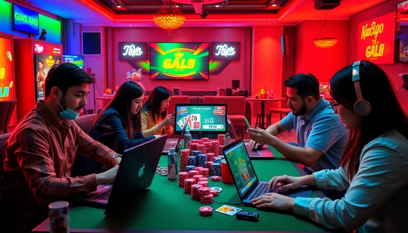 Engaging online card games scene showcasing topgamebaidoithuong.mx with players immersed in gameplay.