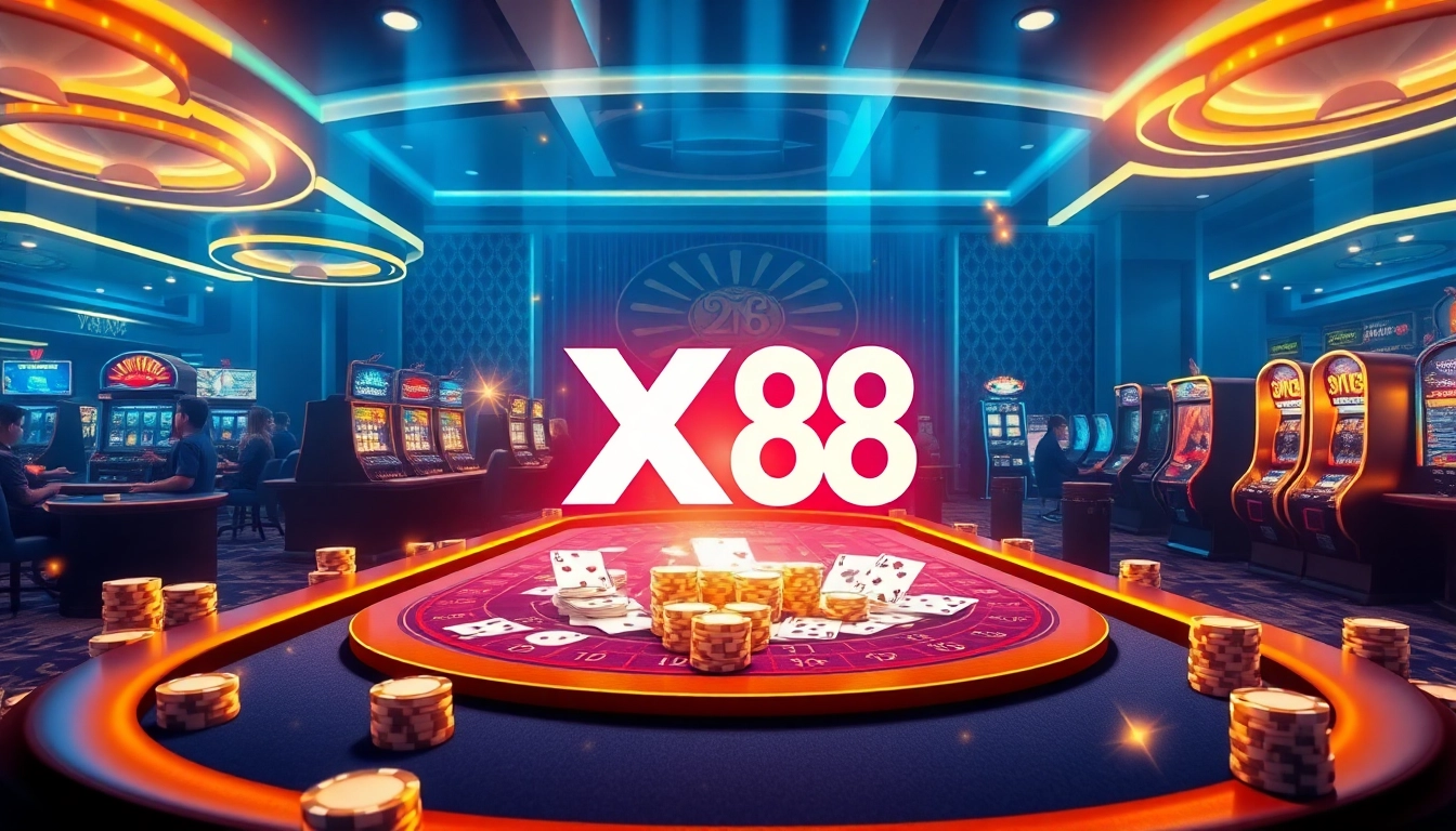 Players enjoying thrilling games on the XN 88 online casino platform with chips and cards.